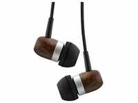 InLine® woodin-ear, In-Ear Headset mit Kabelmikrofon und Funktionstaste, Walnuß