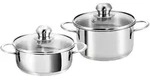 Kopf Mini Topfset Parvus (Edelstahl, 2-teilig, 14 + 14 cm, inkl. Glasdeckel,