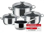 Kochtopfset 4-teilig cm, Edelstahl, poliert - Injoy&reg; - Silber