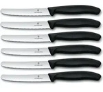 Victorinox - 6-tlg. Tafelmesser Set Swiss Classic mit Wellenschliff - Schwarz -