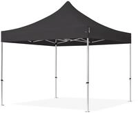 TOOLPORT 3x3m Aluminium Faltpavillon, ohne Seitenteile, schwarz