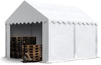 TOOLPORT Lagerzelt 4x4 m Industriezelt Unterstand PVC Plane 750 N wei&szlig; mit
