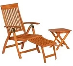 Merxx 2tlg. Gartenm&ouml;belset "Comodoro" - 1 Sessel, 1 Hocker - Eukalyptus - Braun