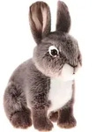 Heunec Pl&uuml;sch Hase Kuscheltier - sitzend - 21 cm - weiches Stofftier - Grau