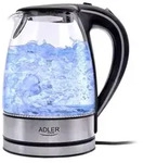Adler AD 1225 Wasserkocher transparent - Schwarz/Silber/Transparent