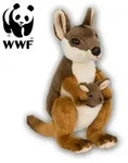 WWF Pl&uuml;schtier K&auml;nguru mit Baby (19cm) lebensecht Kuscheltier Stofftier Kangaroo
