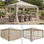 Pergola Cadiz, Garten Pavillon, stabiles 7cm-Gestell mit Seitenwand +...