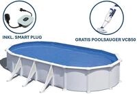 GRE Ovaler Stahlwandpool in Wei&szlig; KITPROV738 &ndash; 730 x 375 x 132 cm,...