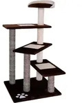 lionto Katzenkratzbaum 100 cm, platzsparender Kratzbaum mit mehreren Ebenen &