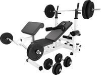GORILLA SPORTS&reg; Kraftstation - inkl. Hantelset 100kg, mit Hantelablage, Latzug,