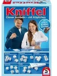 Schmidt Spiele Familienspiel W&uuml;rfelspiel Kniffel mit Lederw&uuml;rfelbecher 49030