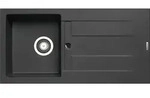 PYRAMIS Sp&uuml;le ATHLOS 86x43,5 in CARBON mit Excenterbedienung / Granitsp&uuml;le /