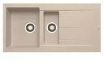 PYRAMIS Sp&uuml;le ALAZIA 100x50 in BEIGE mit Excenterbedienung / Granitsp&uuml;le /