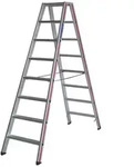 Hymer Stufenstehleiter, beidseitig begehbar, 2x6 Stufen, senkr. H&ouml;he 1,40 m,