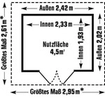 Gartenhaus Grosfillex Deco H 11 XL 369 x 404,5 cm grau-wei&szlig; - Grau