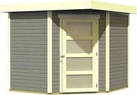 Karibu 73471, Karibu Gartenhaus Ger&auml;tehaus Schwandorf 5 terragrau 242x246x218 cm