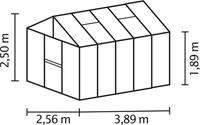 Vitavia Gew&auml;chshaus Zeus2 10000 ESG 4mm u. HKP 10mm, schwarz, 278115