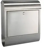 HI Briefkasten Edelstahl 38 x 12 x 42,5 cm - Silber