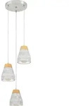 EGLO Pendellampe Tarega, 3 flammige Beton H&auml;ngeleuchte, Material: Stahl, Holz,
