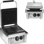 Rechteckiges Waffeleisen f&uuml;r 2 belgische Waffeln - Silber