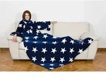 Kanguru 1099 &Uuml;berwurfdecke 140 x 210 cm Polyester Blau, Wei&szlig; - Blau/Wei&szlig;