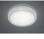 Dimmbare LED Deckenlampe PEGASUS &Oslash;40cm H&ouml;he 8cm Wei&szlig; Glitzer+ Sterneneffekt -