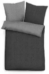 biberna Melange-Flanell Bettw&auml;sche "MELANGE UNI" TITANIUM 135x200 cm - Grau