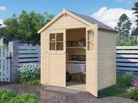 WOODTEX Naturbelassen 181 x 122 cm Gartenhaus Osterfeld 1, 19 mm Wandst&auml;rke