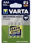 1x4 Varta Rechargeable Accu AAA Ready2Use NiMH 800 mAH Micro - Gold/Gr&uuml;n