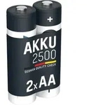ANSMANN Akku AA Mignon 2500 mAh 1,2V NiMH 2 Stk, Wiederaufladbare Batterien maxE -