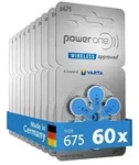 Power one H&ouml;rger&auml;tebatterien Typ 675 blau, 60 St&uuml;ck Vorratspack, 1,45 V