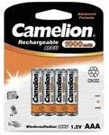 Camelion NH-AAA1000BP4, Wiederaufladbarer Akku, AAA, Nickel-Metallhydrid (NiMH), 1,2