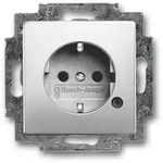 Busch-Jaeger 20 EUCBL-866, CEE 7/3, 2P+E, Edelstahl, 250 V, 16 A, 71 mm - Silber
