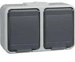 Schneider Electric Steckdose 445409 2f. 16A waager. licht/basaltgrau - Wei&szlig;