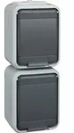 ELSO APWG Aqua-Top Schuko 445419 2fach senkrecht licht-/basaltgrau - Schwarz