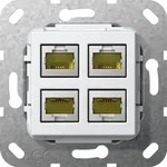 GIRA 4847737, 4 x RJ-45, Wei&szlig; - Wei&szlig;