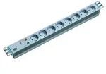 BACHMANN 19" Steckdosenleiste 8-fach mit &Uuml;S ohne Schalter - Schwarz