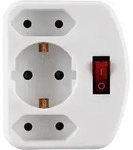 REV 3-fach Kombi-Adapter mit Schalter weiss (00135101) - Wei&szlig;