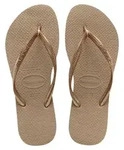 Kinder-Flip-Flops zum Hineinschl&uuml;pfen, schmal geschnitten - Braun - 33-34