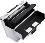 DERMATA abschliessbarer Piloten-Trolley aus Aluminium mit Laptopfach 17'' silber -