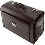 Alassio Pilotenkoffer VERONA Leder schwarz, 34,5x48,5x21,5 cm - Schwarz