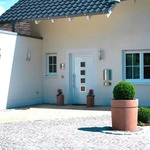 Gebr. Albert Wandleuchte LB25 Edelstahl opal E27 m. BM - Silber/Wei&szlig;