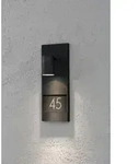 Konstsmide Modena Number schwarz lackiertes Aluminium, klares Glas, Reflektor