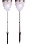 Best Season LED-Solar-Pathlights, 2er Set silber, ca. 34x10 cm 2x1 cool white LED,