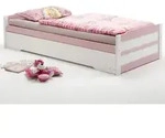 Ausziehbett LORENA wei&szlig;/rosa 90x200 cm Bett mit Stauraum Tagesbett - Rosa