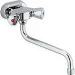 Kludi STANDARD Spezial Sp&uuml;ltisch-Wandarmatur 45 mm Stichma&szlig;, chrom - Silber