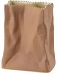 Rosenthal 23500-203020-66010, Porzellan, Bag vase, 100 mm - Wei&szlig;/Hellbraun