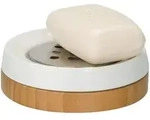 WENKO Seifen Ablage BAMBOO Halter Bad Keramik Bambus Accessoiress G&auml;ste WC &Oslash;...