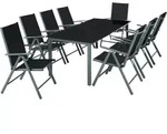 tectake&reg; Aluminium Sitzgruppe 8+1 - Dunkelgrau