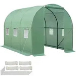 tectake&reg; Foliengew&auml;chshaus 11,4 m3, in Tunnelform mit 6 Fenstern 343 x 200 x 200 cm